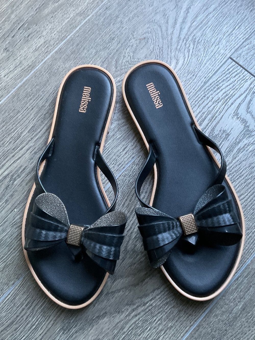 Melissa Jelly Bow Sandals Cute Summer Flip Flops Neutral